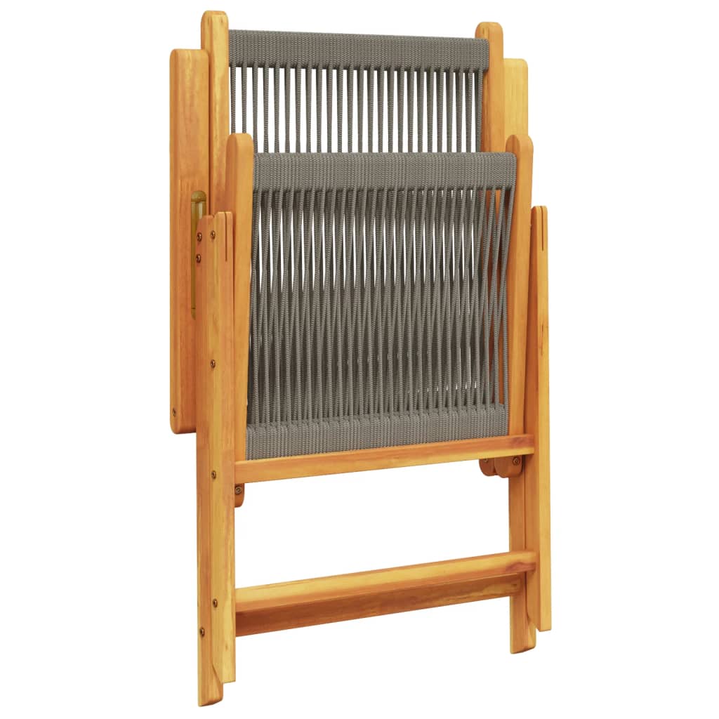 Sedie da Giardino Reclinabili 4pz Grigie Legno Massello Acacia | homemem39