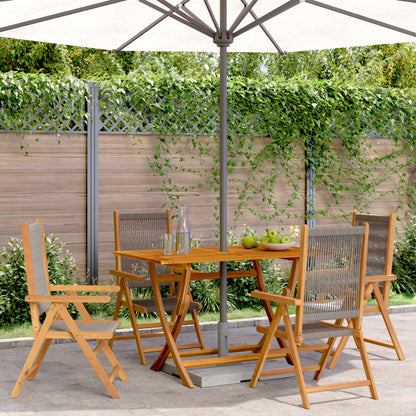 Sedie da Giardino Reclinabili 4pz Grigie Legno Massello Acacia | homemem39