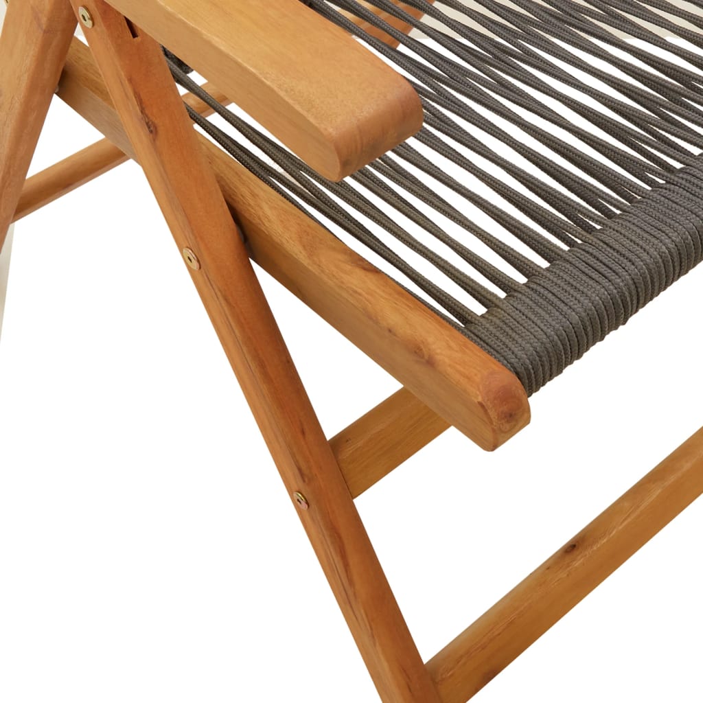 Sedie da Giardino Reclinabili 6pz Grigie Legno Massello Acacia | homemem39