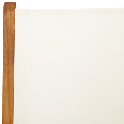 Sedie da Giardino Reclinabili 4pz Bianco Crema Tessuto e Legno - homemem39