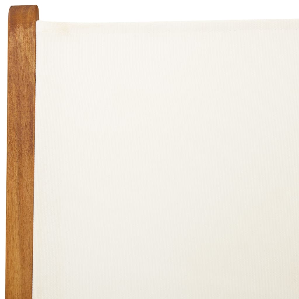 Sedie da Giardino Reclinabili 6pz Bianco Crema Tessuto e Legno - homemem39