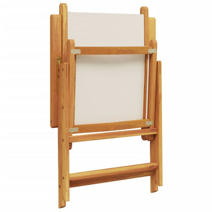 Sedie da Giardino Reclinabili 8pz Bianco Crema Tessuto e Legno | homemem39