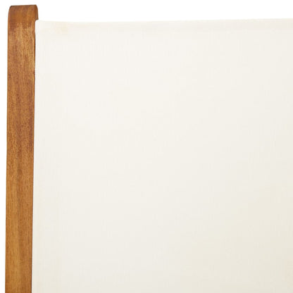 Sedie da Giardino Reclinabili 8pz Bianco Crema Tessuto e Legno - homemem39