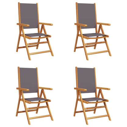 Sedie Giardino Reclinabili 4pz Antracite Tessuto Legno Massello | homemem39