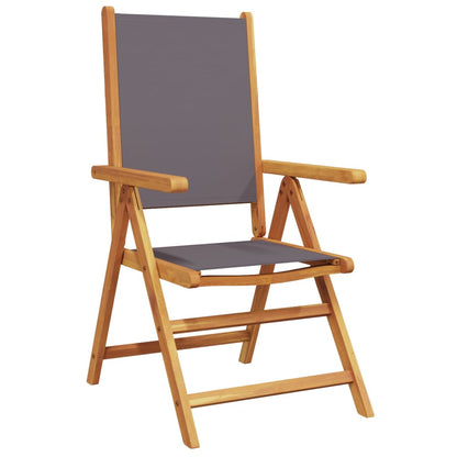 Sedie Giardino Reclinabili 4pz Antracite Tessuto Legno Massello | homemem39