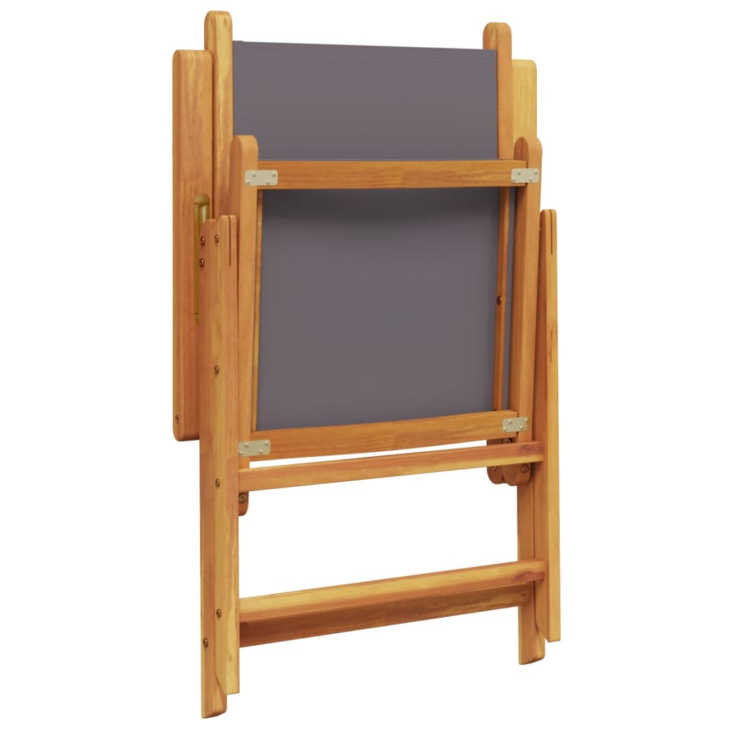 Sedie Giardino Reclinabili 4pz Antracite Tessuto Legno Massello | homemem39