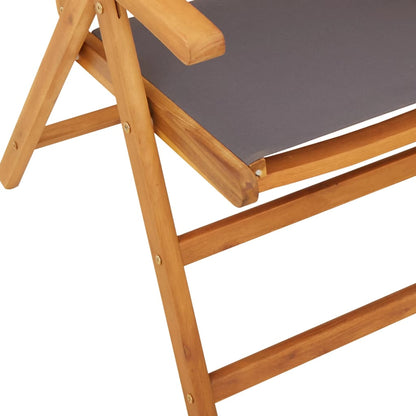 Sedie Giardino Reclinabili 4pz Antracite Tessuto Legno Massello | homemem39