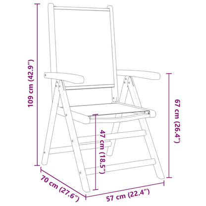 Sedie Giardino Reclinabili 4pz Antracite Tessuto Legno Massello | homemem39