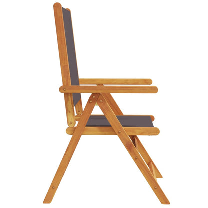 Sedie Giardino Reclinabili 6pz Antracite Tessuto Legno Massello | homemem39