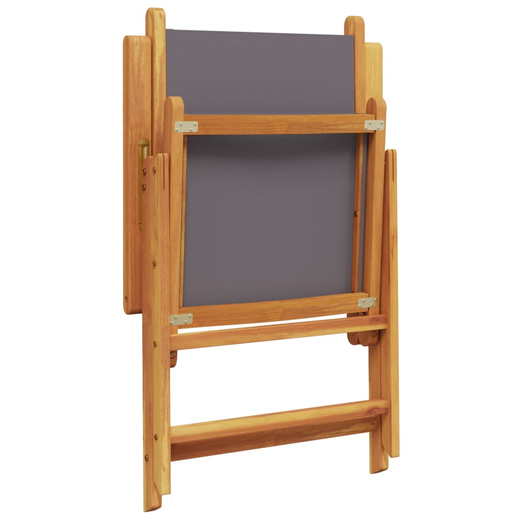 Sedie Giardino Reclinabili 8pz Antracite Tessuto Legno Massello | homemem39