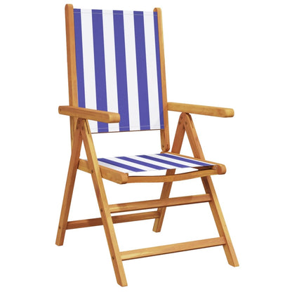 Sedie da Giardino Reclinabili 6 pz Blu e Bianco Tessuto e Legno | homemem39