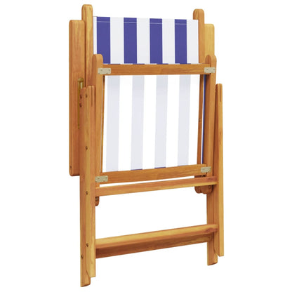 Sedie da Giardino Reclinabili 6 pz Blu e Bianco Tessuto e Legno | homemem39