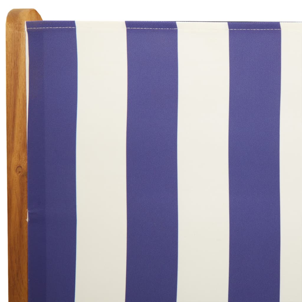 Sedie da Giardino Reclinabili 6 pz Blu e Bianco Tessuto e Legno - homemem39