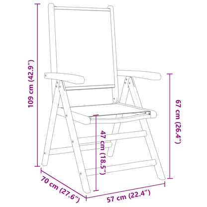 Sedie da Giardino Reclinabili 6 pz Blu e Bianco Tessuto e Legno | homemem39
