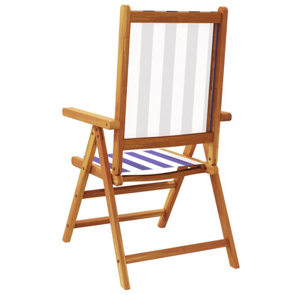 Sedie da Giardino Reclinabili 8 pz Blu e Bianco Tessuto e Legno | homemem39