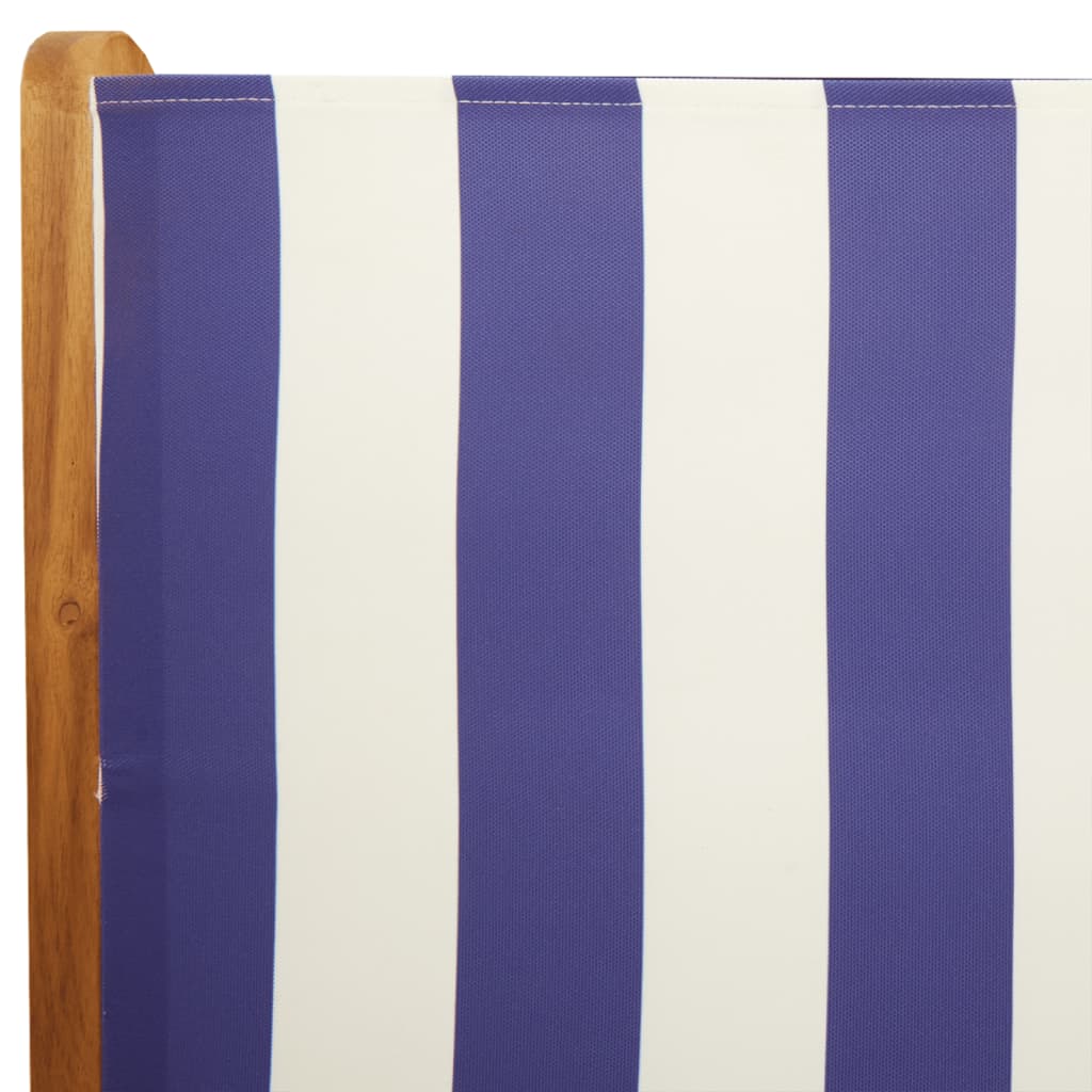 Sedie da Giardino Reclinabili 8 pz Blu e Bianco Tessuto e Legno | homemem39