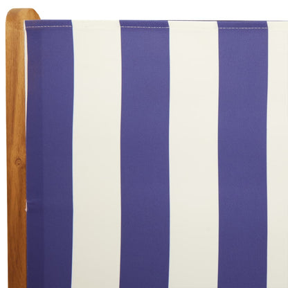 Sedie da Giardino Reclinabili 8 pz Blu e Bianco Tessuto e Legno - homemem39