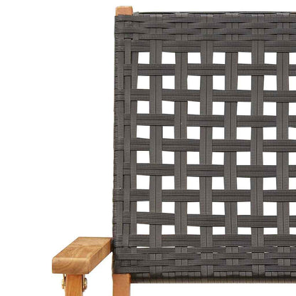 Sedie Giardino Pieghevoli 6 pz Nere Polyrattan e Legno Massello | homemem39