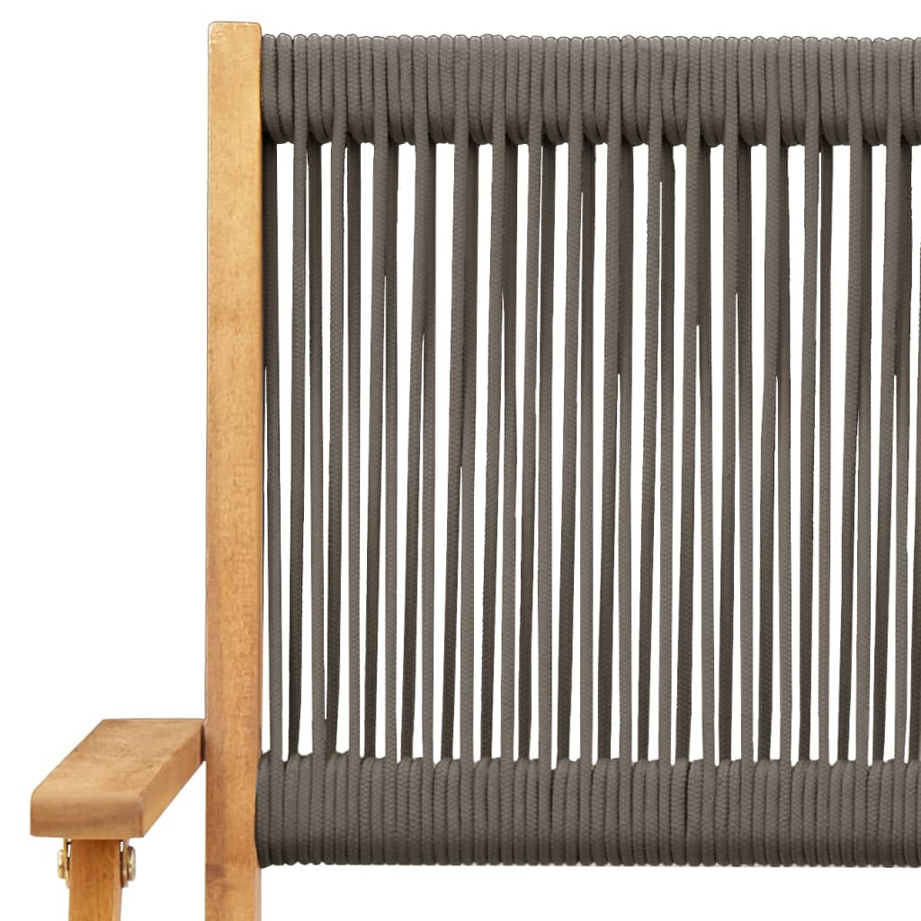 Sedie da Giardino Pieghevoli 4pz Grigie Legno Massello Acacia - homemem39