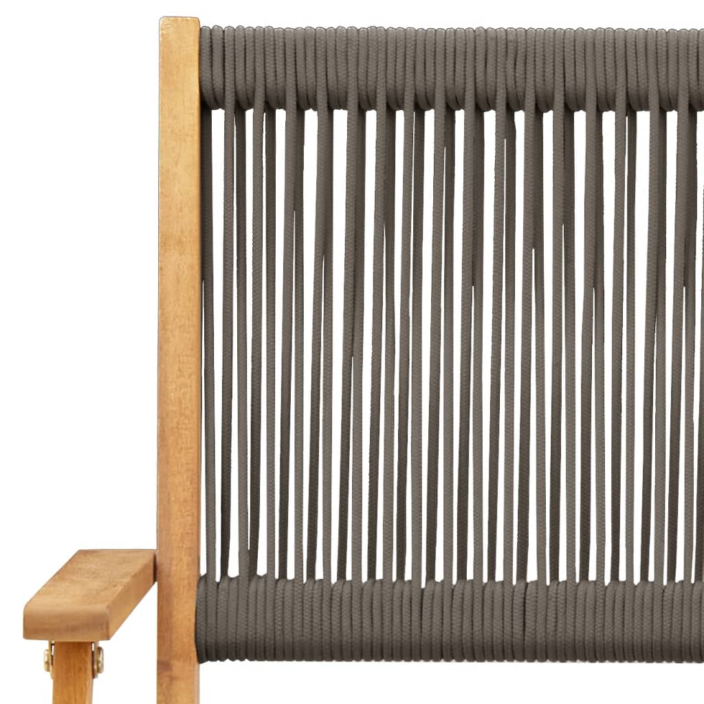 Sedie da Giardino Pieghevoli 6pz Grigie Legno Massello Acacia - homemem39