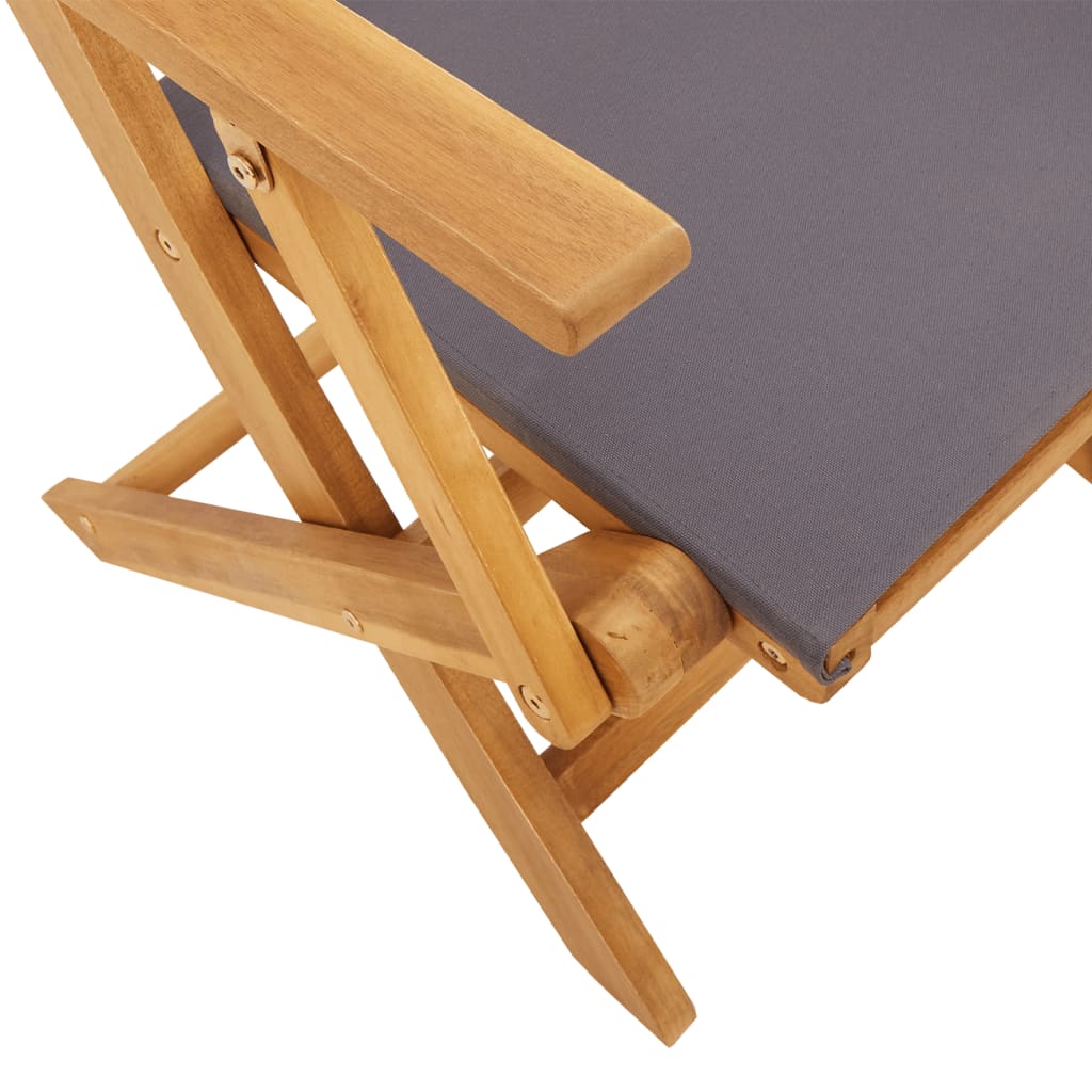 Sedie Giardino Pieghevoli 8pz Antracite Tessuto Legno Massello - homemem39