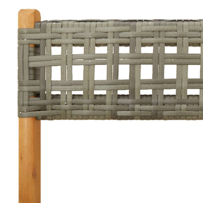 Sedie Giardino Pieghevoli 4pz Grigie Polyrattan Legno Massello - homemem39