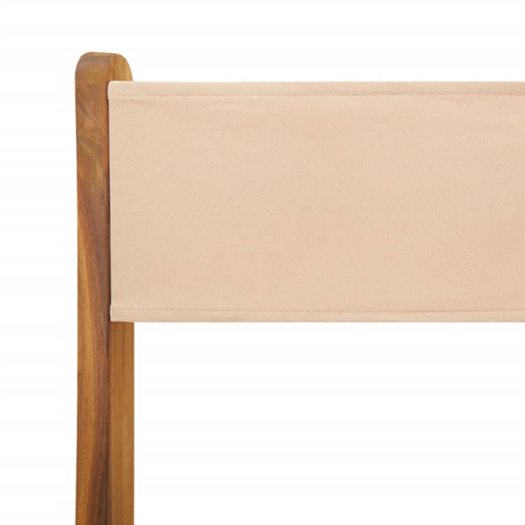 Sedie da Giardino Pieghevoli 4pz Beige Tessuto e Legno Massello - homemem39