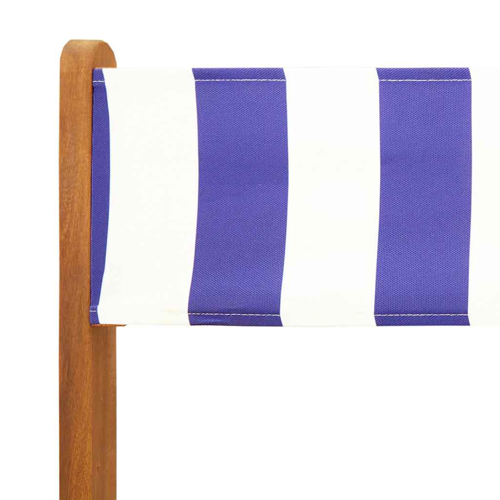 Sedie Pieghevoli 6pz Blu e Bianco Tessuto e Legno | homemem39