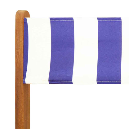 Sedie Pieghevoli 6pz Blu e Bianco Tessuto e Legno | homemem39