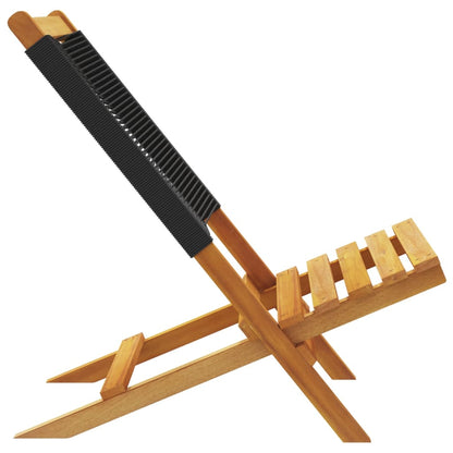 Sedie da Giardino Pieghevoli 4pz Nere Legno Massello di Acacia - homemem39