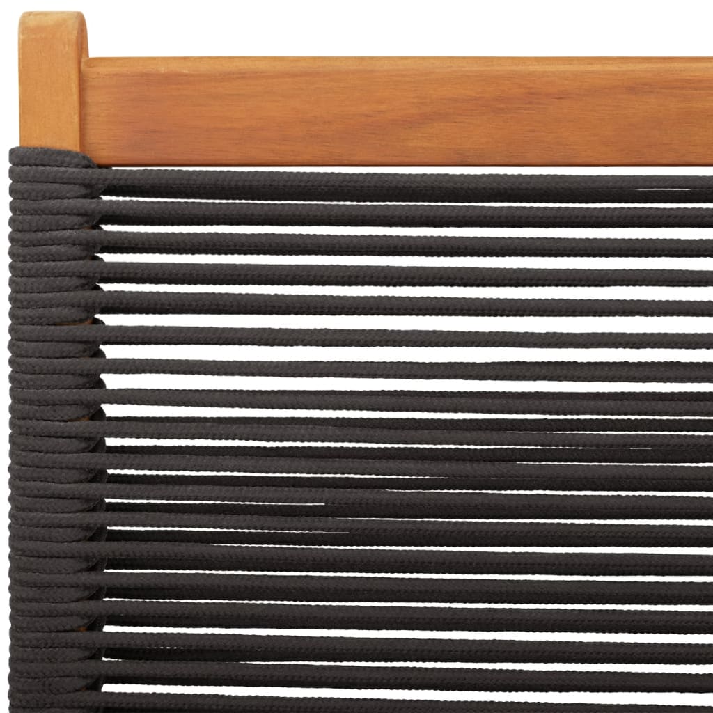 Sedie da Giardino Pieghevoli 4pz Nere Legno Massello di Acacia - homemem39