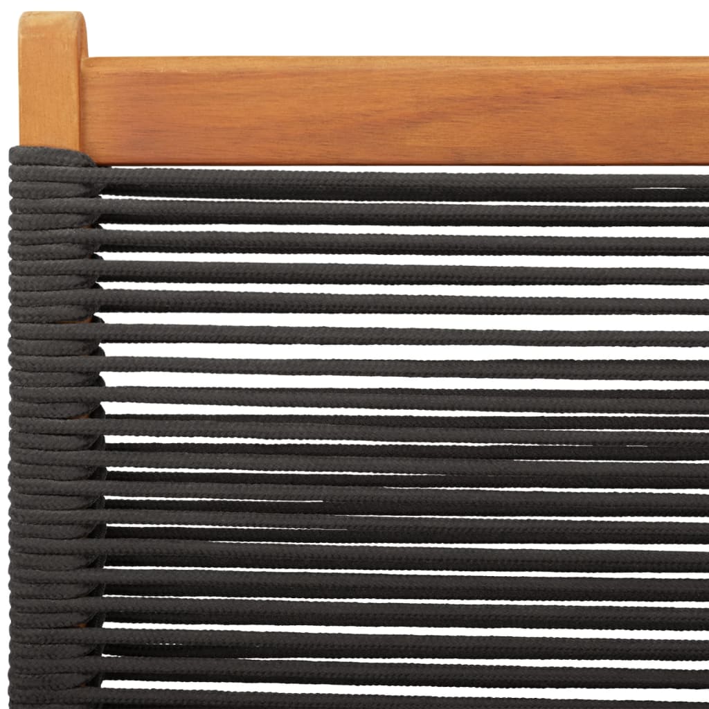 Sedie da Giardino Pieghevoli 6pz Nere Legno Massello di Acacia - homemem39