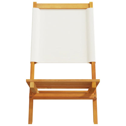 Sedie da Giardino Pieghevoli 4pz Bianco Crema Tessuto e Legno - homemem39