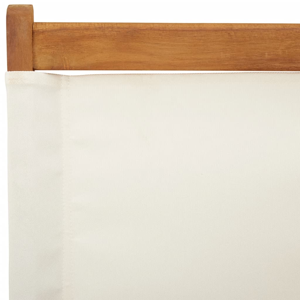 Sedie da Giardino Pieghevoli 4pz Bianco Crema Tessuto e Legno - homemem39