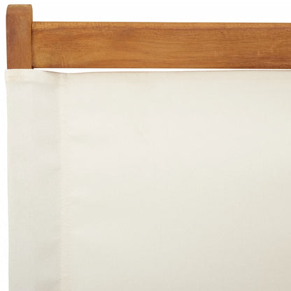 Sedie da Giardino Pieghevoli 4pz Bianco Crema Tessuto e Legno - homemem39