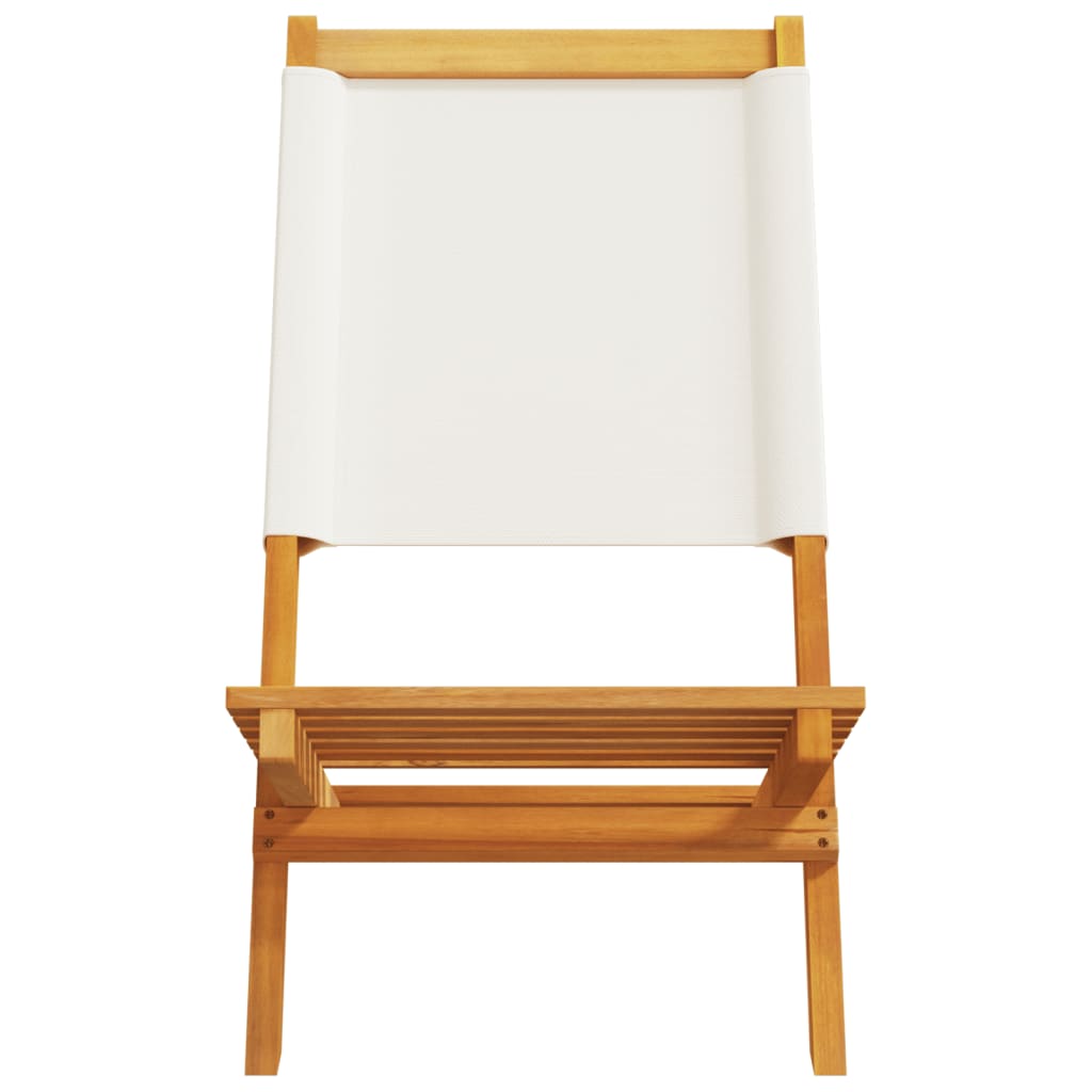 Sedie da Giardino Pieghevoli 6pz Bianco Crema Tessuto e Legno - homemem39