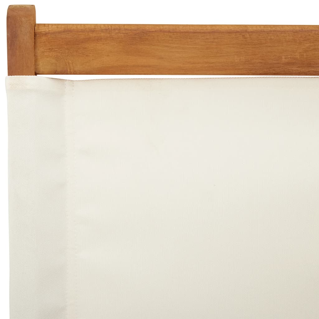 Sedie da Giardino Pieghevoli 6pz Bianco Crema Tessuto e Legno - homemem39