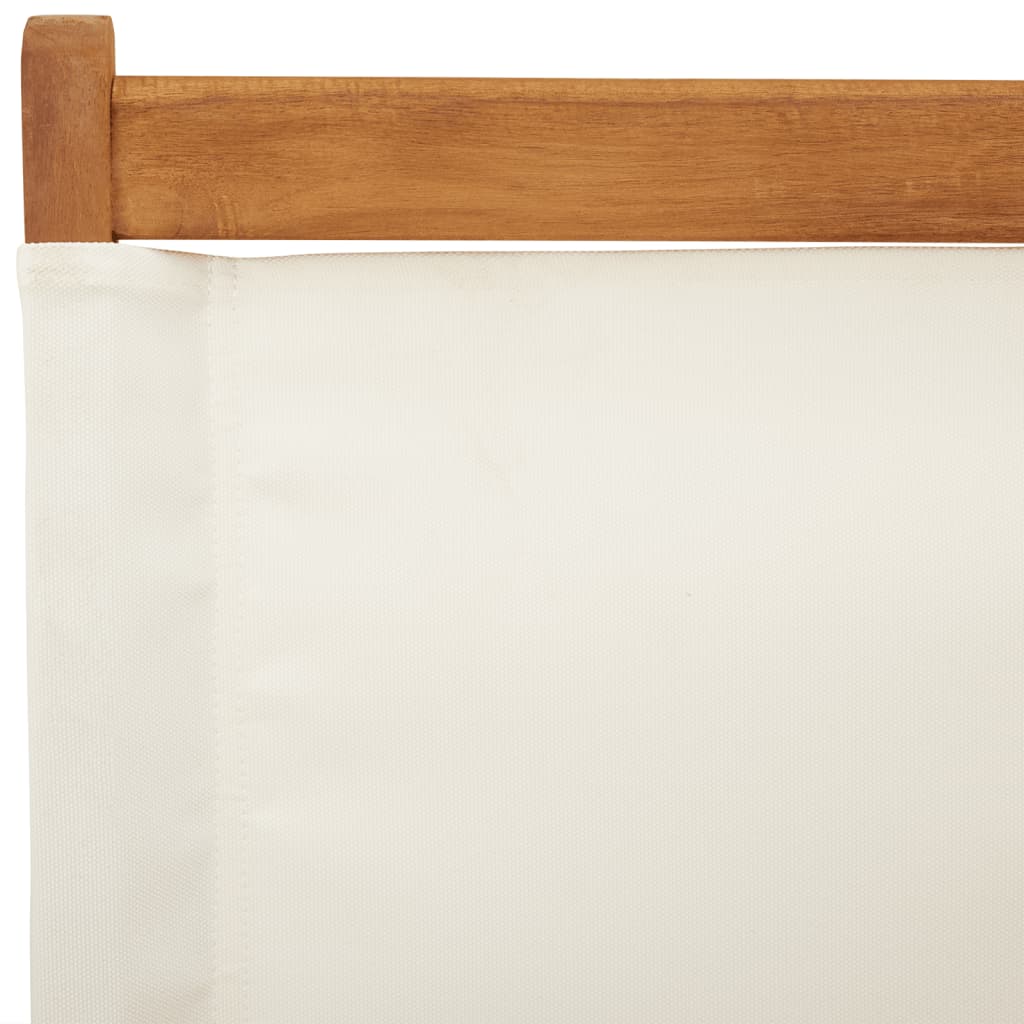 Sedie da Giardino Pieghevoli 8pz Bianco Crema Tessuto e Legno - homemem39