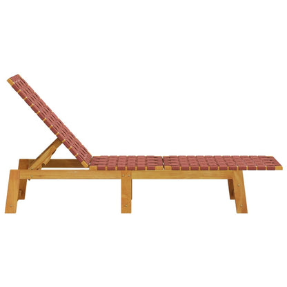 Lettini Prendisole 2pz Rossi Legno Massello di Acacia e Tessuto - homemem39