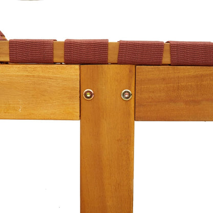 Lettino Prendisole Tavolino Rosso Legno Massello Acacia Tessuto | homemem39