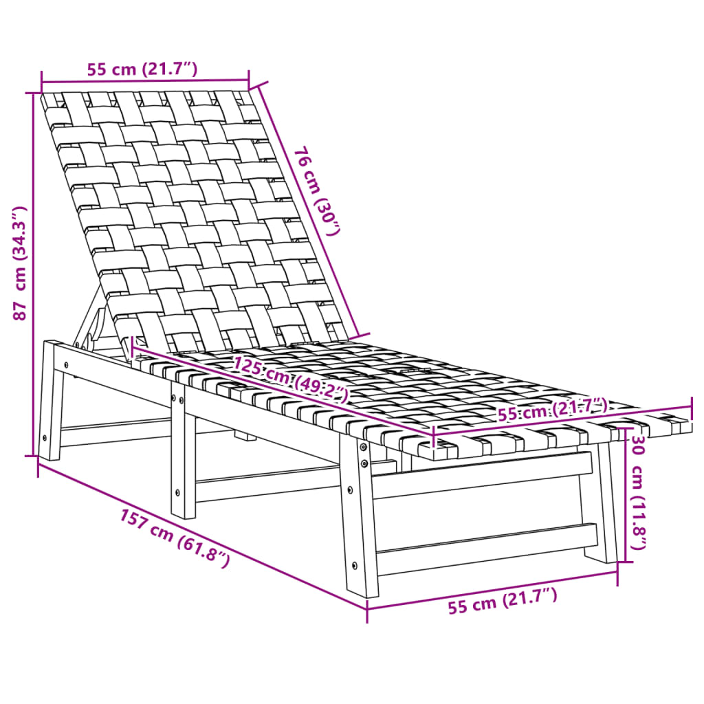 Lettino Prendisole Tavolino Rosso Legno Massello Acacia Tessuto | homemem39