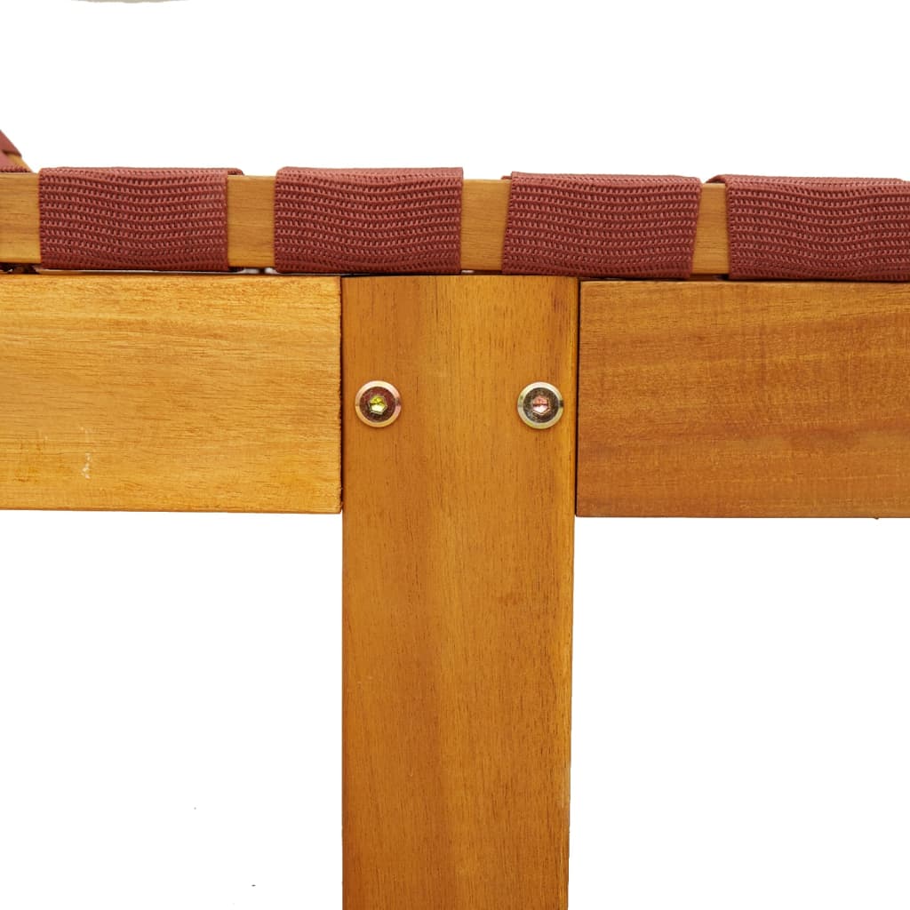 Lettini Prendisole con Tavolino 2pz Rossi Legno Massello Acacia