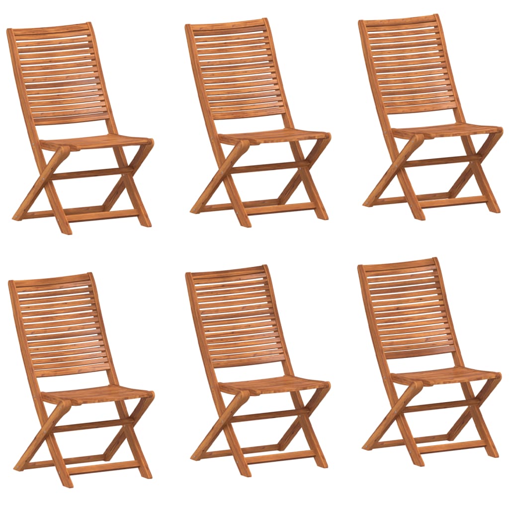 Sedie da Giardino Pieghevoli 6 pz 51x66x95 cm Legno di Acacia | homemem39