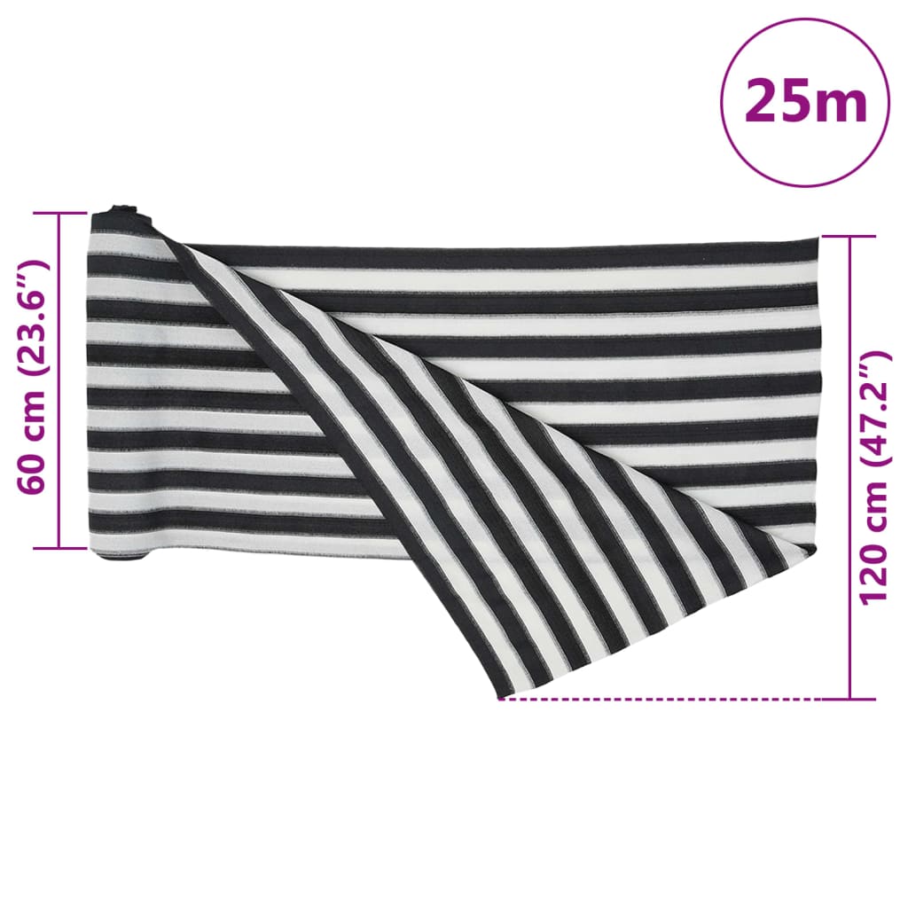 Rete per Privacy Antracite e Bianca 1,2x25 m in HDPE 75 g/m² | homemem39