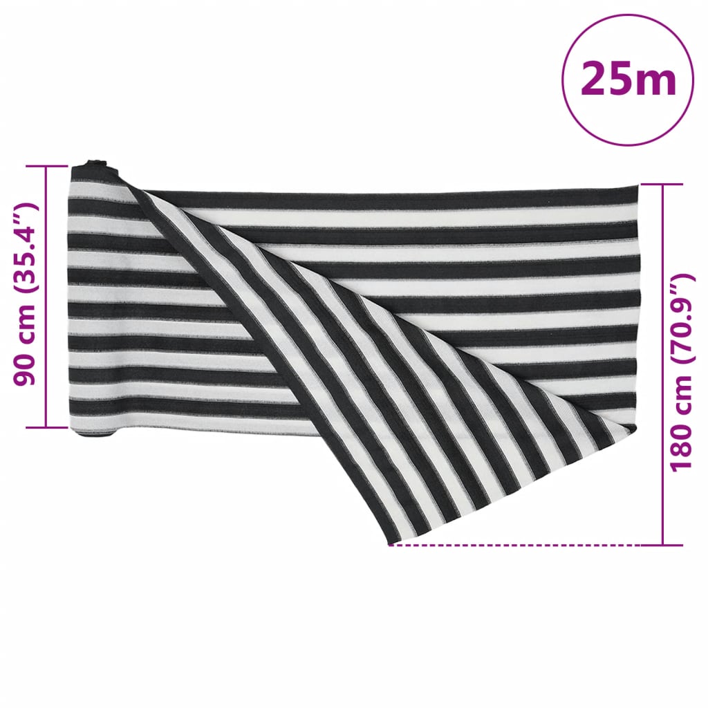Rete per Privacy Antracite e Bianca 1,8x25 m in HDPE 195 g/m² | homemem39