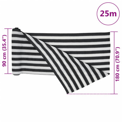 Rete per Privacy Antracite e Bianca 1,8x25 m in HDPE 195 g/m² | homemem39