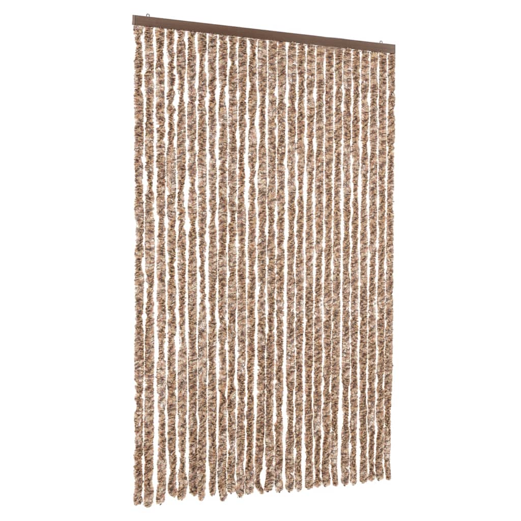 Tenda Antimosche Beige e Marrone Scuro 118x220 cm in Ciniglia | homemem39