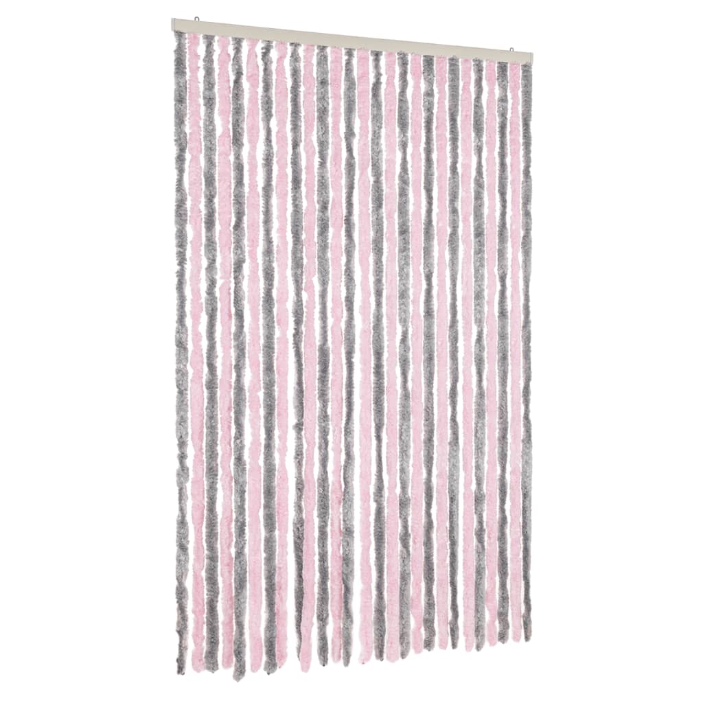 Tenda Antimosche Grigio Argento e Rosa 118x220 cm in Ciniglia - homemem39