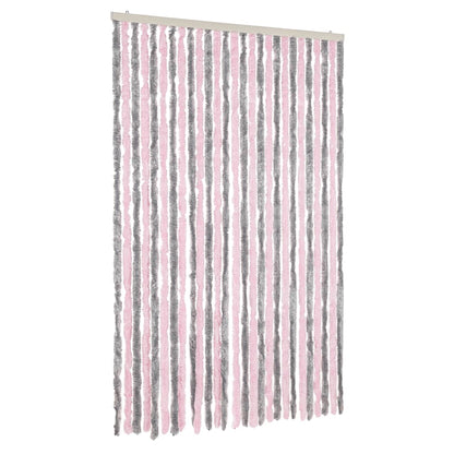 Tenda Antimosche Grigio Argento e Rosa 118x220 cm in Ciniglia - homemem39