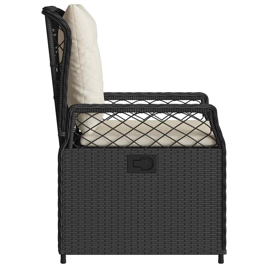 Sedie da Giardino Reclinabili 2 pz Nere in Polyrattan | homemem39
